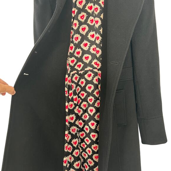 Diane von Furstenberg Womens Vintage Wool Cashmere Military Coat Sz. 2 Black - Picture 10 of 16